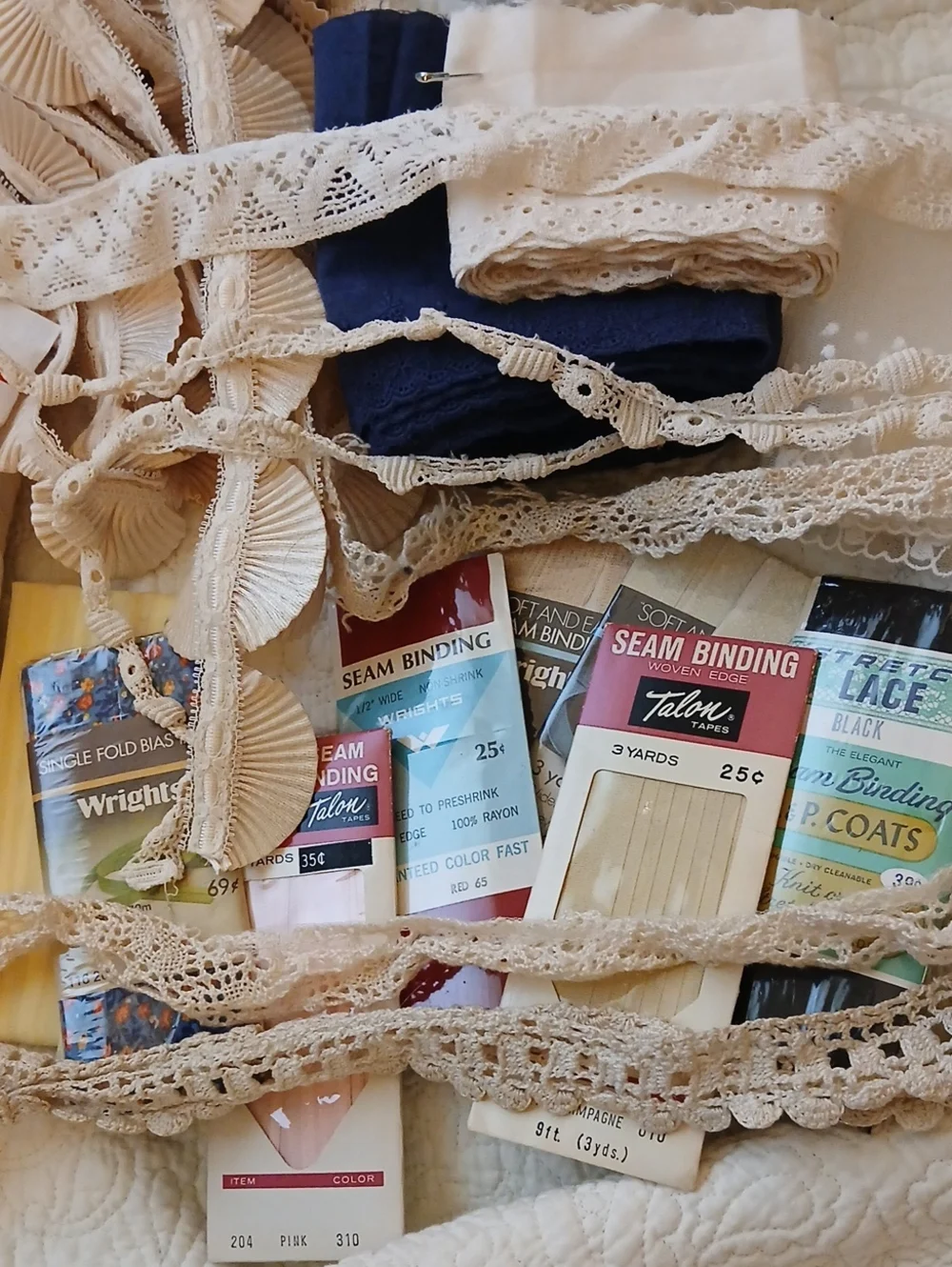Vintage Sewing Supplies Embellishments Crocheted Lace Hem And Bias Tapes